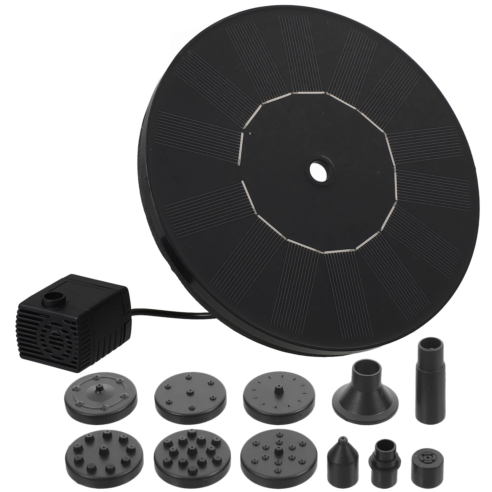 Bomba de fuente flotante solar con borde todo incluido de 1,7 W, ideal para características de agua de piscinas/estanques de patio y jardín, entusiastas y propietarios