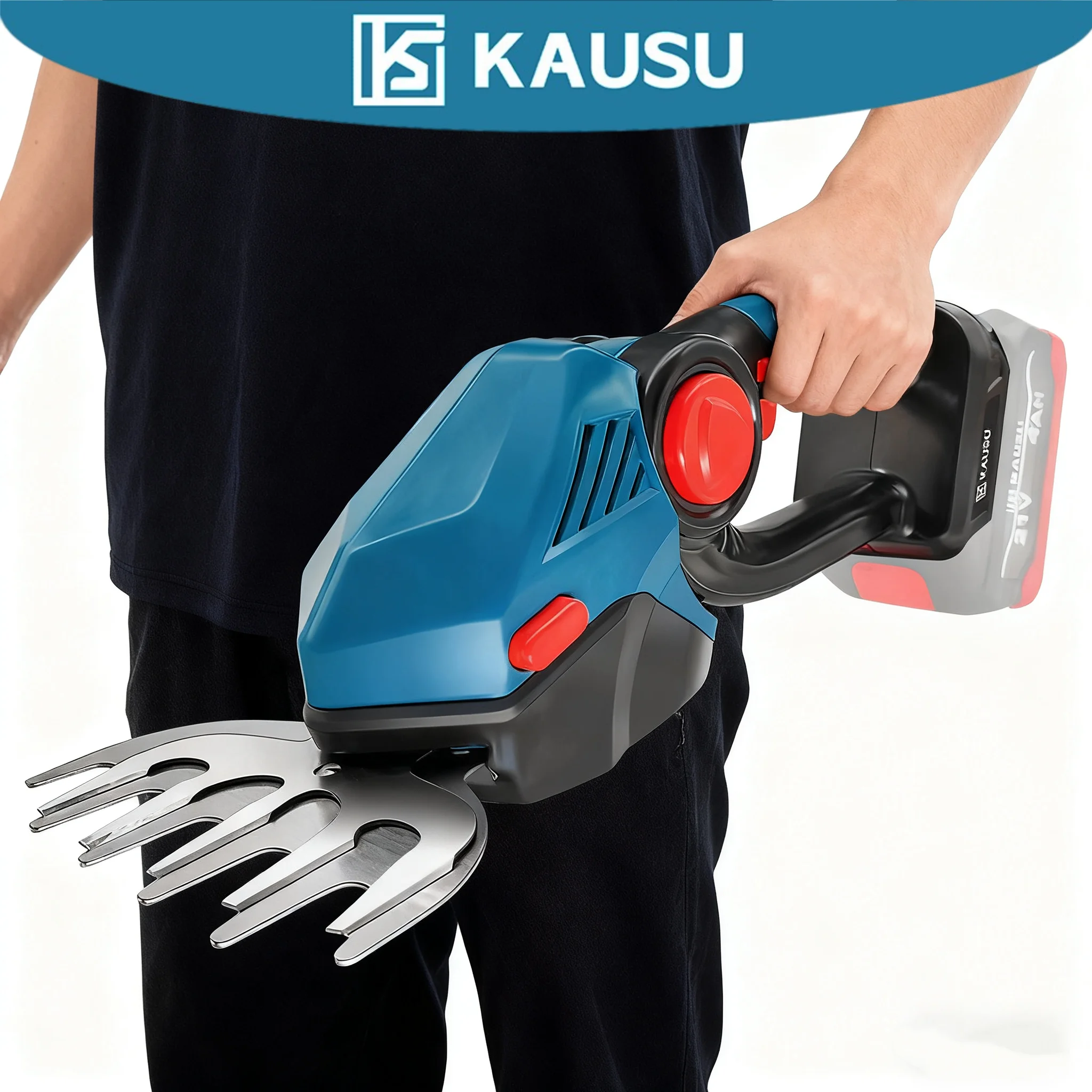KAUSU 2 In 1 Electric Hedge Trimmer Household Lawn Mower Cordless Rechargeable Pruner Weeding Garden Tool For Makita 18V Battery