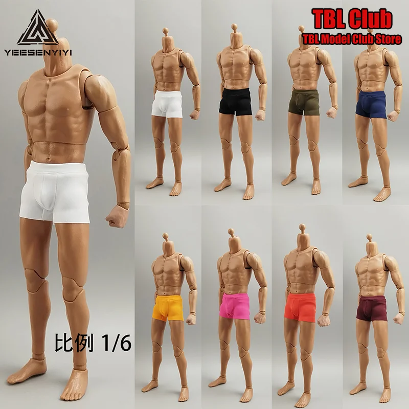

1/6 Scale Male Clothes Boxer Briefs Solid Color Underpants 8 Colour Optional For Worldbox AT020 12-inch Action Figure Soldier