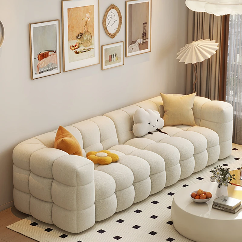 

Cute Square Soft Couches Living Room Unique Simple Lounge Floor Sofa Puffs Modern Designer Divani Da Soggiorno Salon Furniture