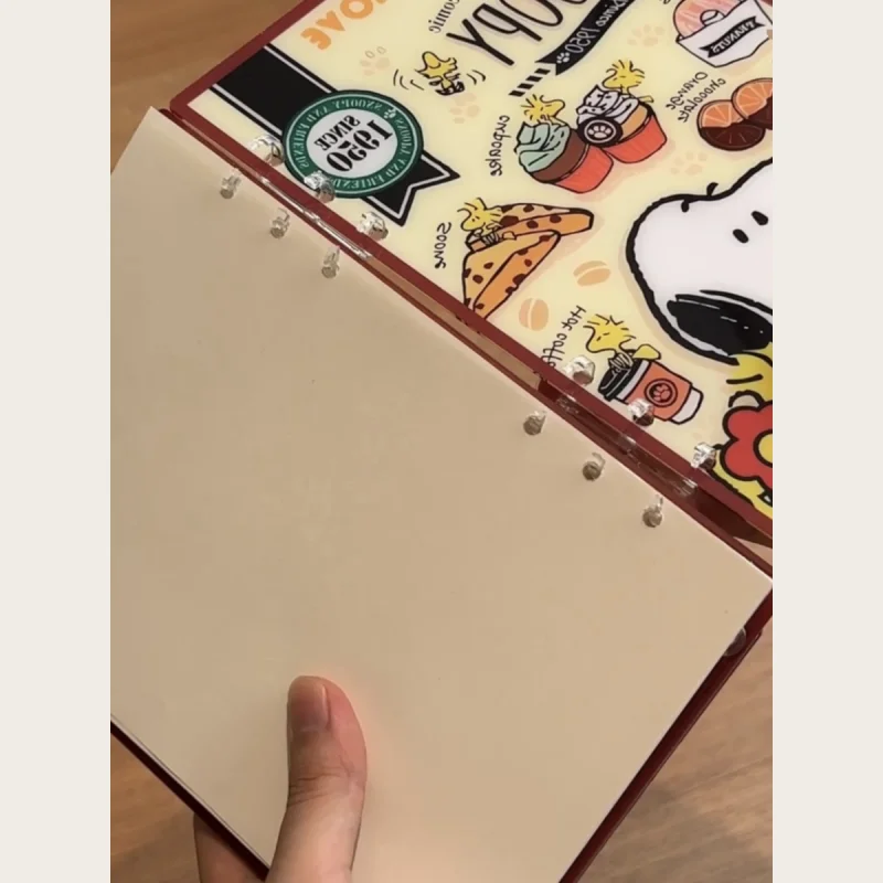 Snoopy Shake Acrylic Notebook Detachable Cartoon Interest Diy Notepad Surprise Friend Xmas Gift Student Stationery Wholesale