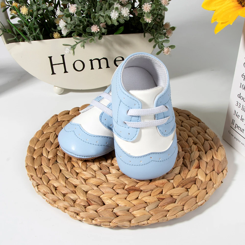0-18M Baby Jungen Weiche PU Leder Schuhe Neugeborenen Patchwork Casual Turnschuhe Sohlen Nicht-slip Infant Erste walker Schuhe Täglichen Outwear – Detail 7