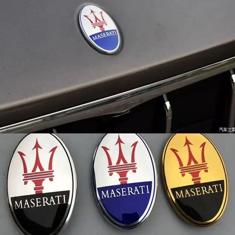 Cubierta de capó delantero de coche, insignia con emblema, pegatinas para Logo Maserati Granturismo Watch Coupe Ghibli Levante Quattroporte GT, accesorios