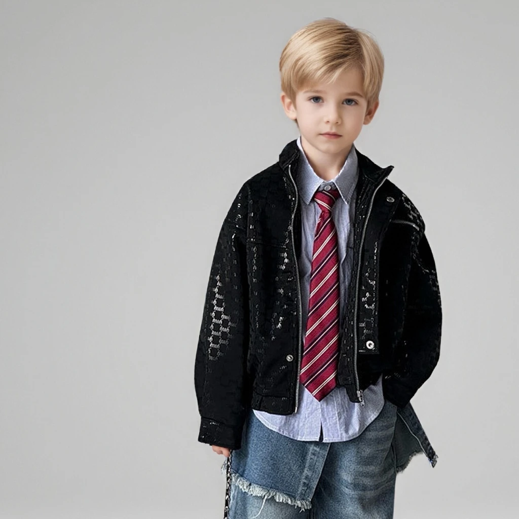 

Boys Leather Jacket Stylish Faux Leather Coat for Kids Autumn Cool Streetwear 2-13 Years Casual School Teen Children Outerwear
