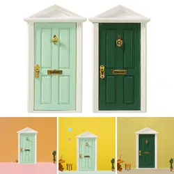 1:12 Scale Exquisite Miniature Dollhouse Door for Dollhouse Accessories and Kids' Gifts Pointed Villa Door Props Ornaments