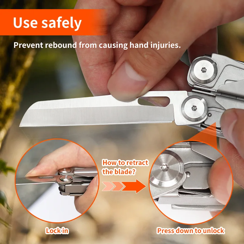 Outdoor camping, mountain climbing, hiking, wilderness maintenance, portable tools, folding multi-functional pliers