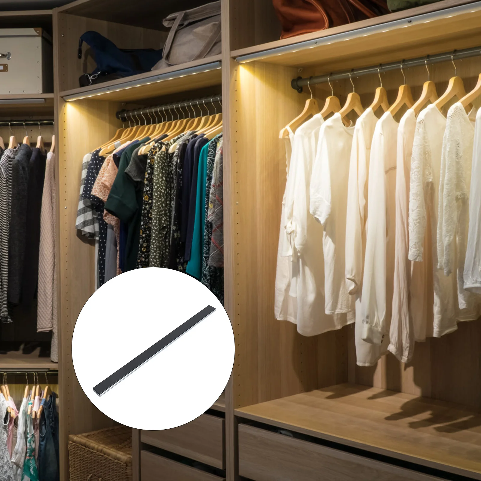 

Household Indoor Closet Rod Wardrobe Hanging Rail Fixed Clothes Rail Strong Bearing Capacity Closet Rod for Home