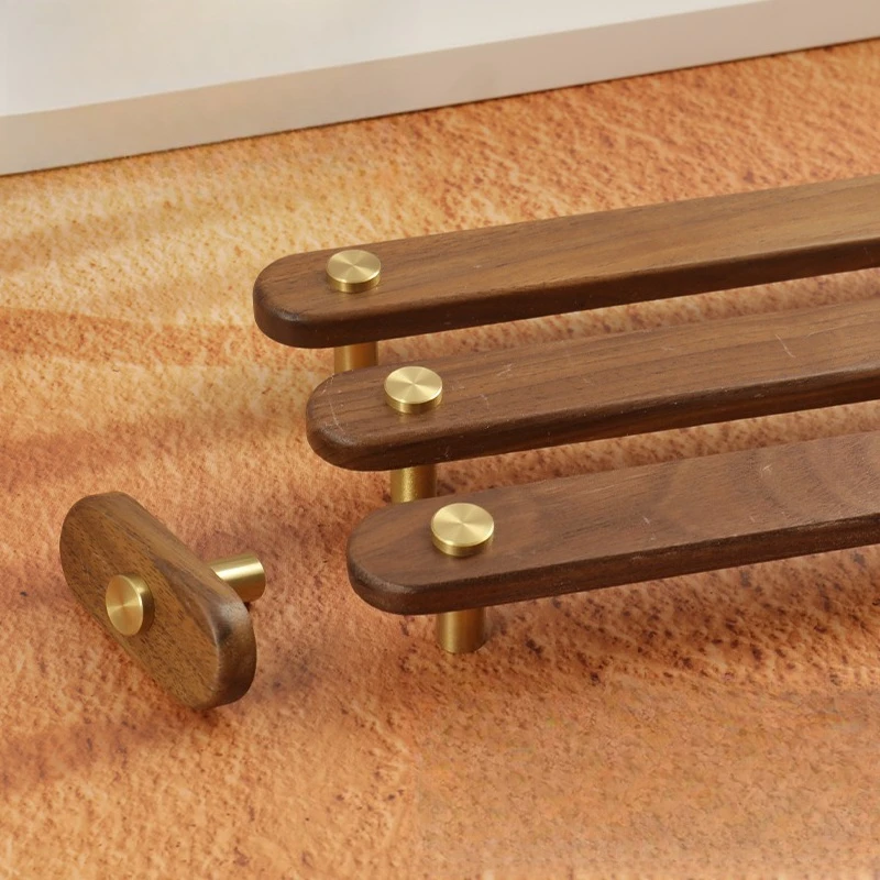 

Wooden Drawer Handle Cabinet Knob Kids Wardrobe Pulls Japanese Minimalist Solid Wood