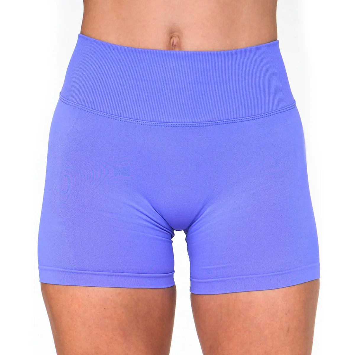 Seamless Workout Shorts for Women, V-Waistband Tight Fit Shorts, 3-Inch Yoga Running Shorts image 5