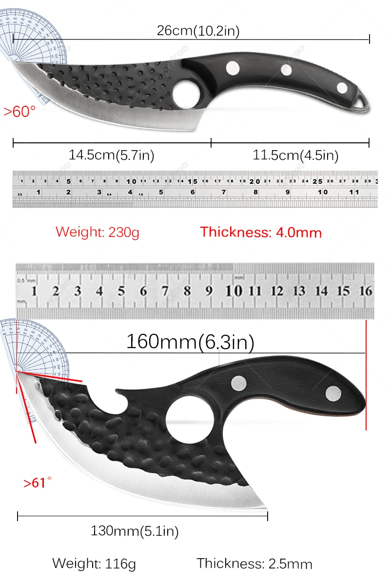 WXCOO Hammer Forged Boning Knife Butcher Meat Deboning Professional Barbecue Knife Kitchen Knives Stainless Steel Fruit Knife