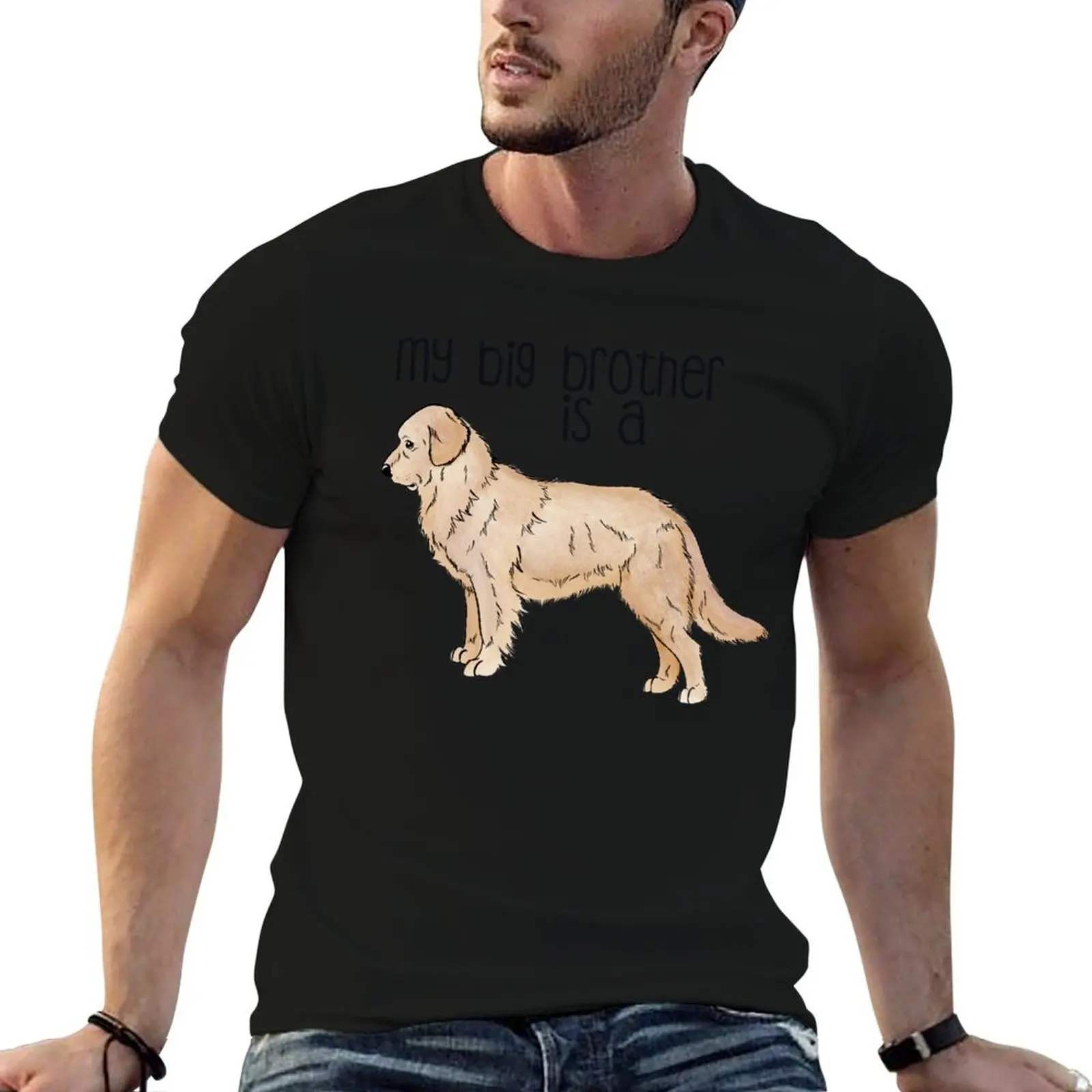 My Big Brother - Golden Retriever (Light) T-Shirt customizeds anime shirt Men's clothing