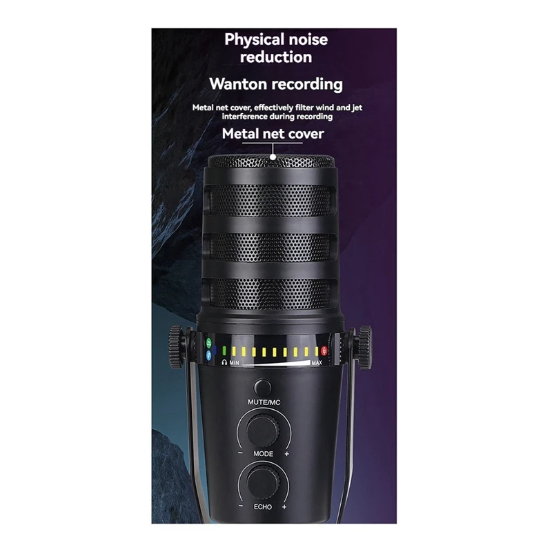 ميكروفون سلكي ديناميكي USB/XLR معدني ميكروفون MV7 لتسجيل البث المباشر للألعاب