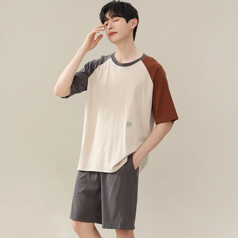 

Men's 2025 Summer New Modal Pajamas Sets Loose Short-sleeved Tops Shorts 2 Piece Lounge Home Suit Male Loose Comfort Nightwear