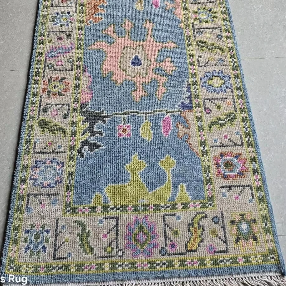 

3x10 Feet Runner Carpet Blue Yellow Wool Runner Door Mat Turkish Carpet Living Room Available All Sizes 3x8 3x12 3x18