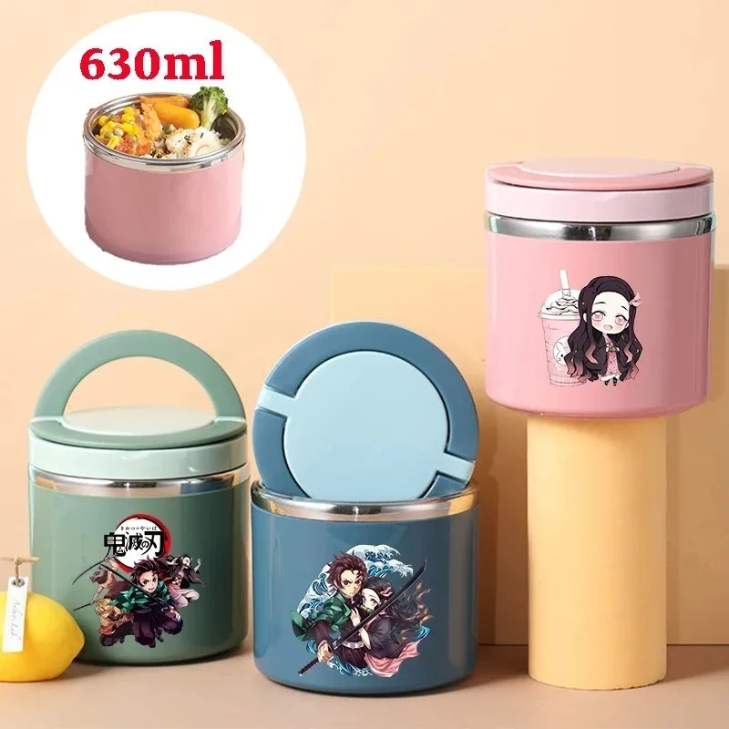 Demon Slayer Kimetsu No Yaiba Lunch Box Boys Girls Cartoon Anime Picnic Bento Boxes Large Capacity Insulated Portable Lunch Case view 3