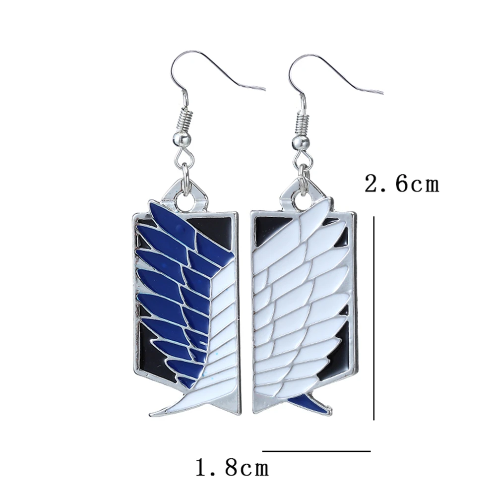 أنيمي هجوم المفاتيح تيتان أجنحة الحرية الكشافة الفيلق تأثيري المشجعين قلادة قلادة للنساء أقراط مجوهرات هدايا