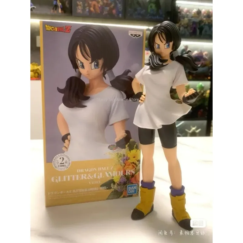 25cm Original Dragon Ball Z  Videl Figure Banpresto Glitter Glamours Pvc Model Ornament Style Kawaii Figurine Collection Gifts