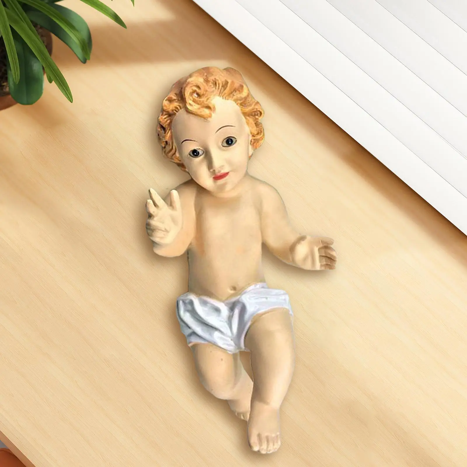 Baby Jesus Figure,Resin Sculpture,Christmas Ornament,Desktop Decoration Jesus Child Figurine Nativity Figurine for Festival view 4