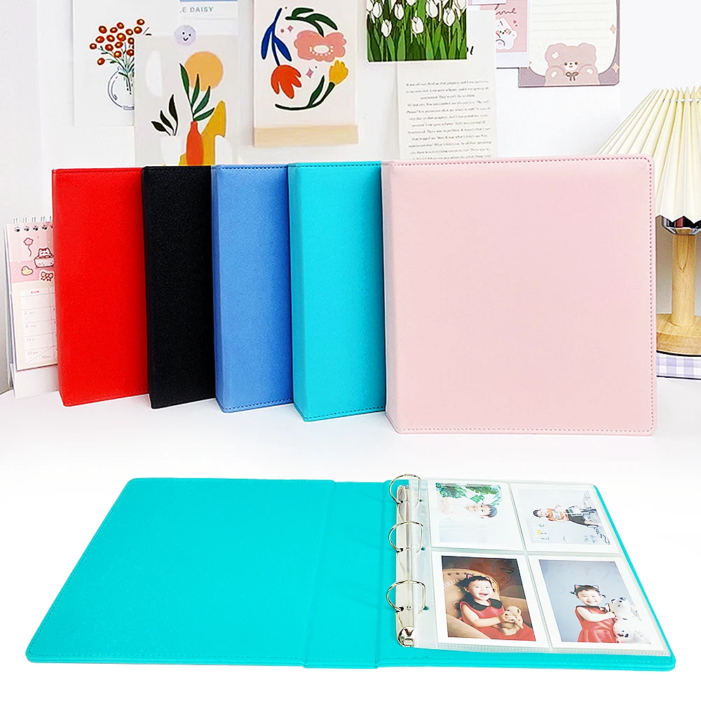 A5 3 Ring PU Leather Glitter Binder Refillable 4×6 10×15 Photo Album Photocard Cover Budget Planning Notebook Scrapbook Cardbook