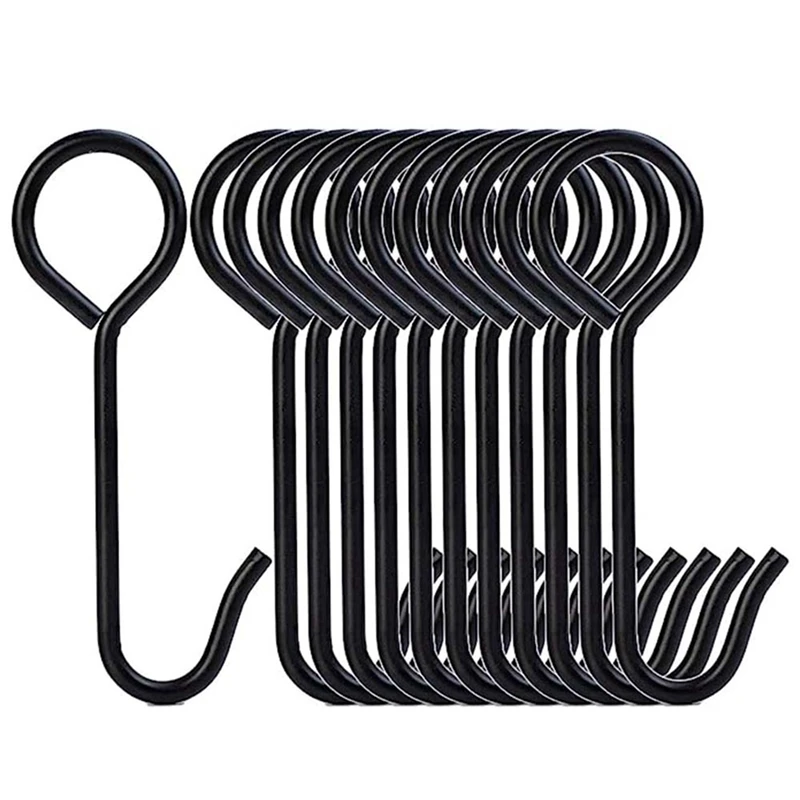 

12 Pack 6 Inch Steel Target Hanger Shooting Target Hook Gong Target Hanging Pipe Target Holders Targets Stand Kit Durable Black