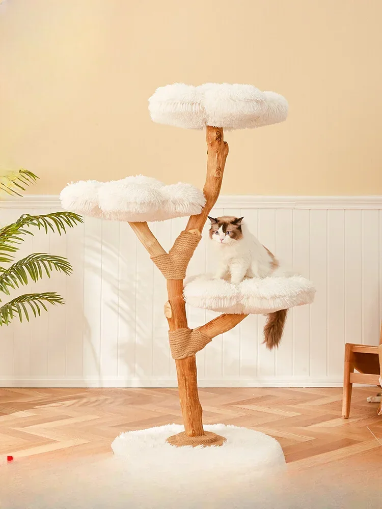 Tree cloud climbing frame large  tree jumping platform integrated  solid wood shelf cat nest does not occupy
