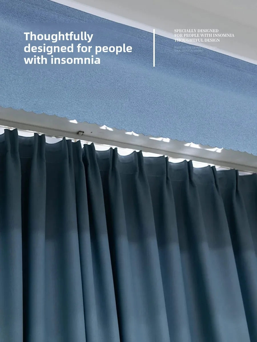 Full Light Blocking Self Adhesive No Drilling Magic Tape Simple Curtain Head Track Roman Pole Top Covering Bedroom Bay Window...