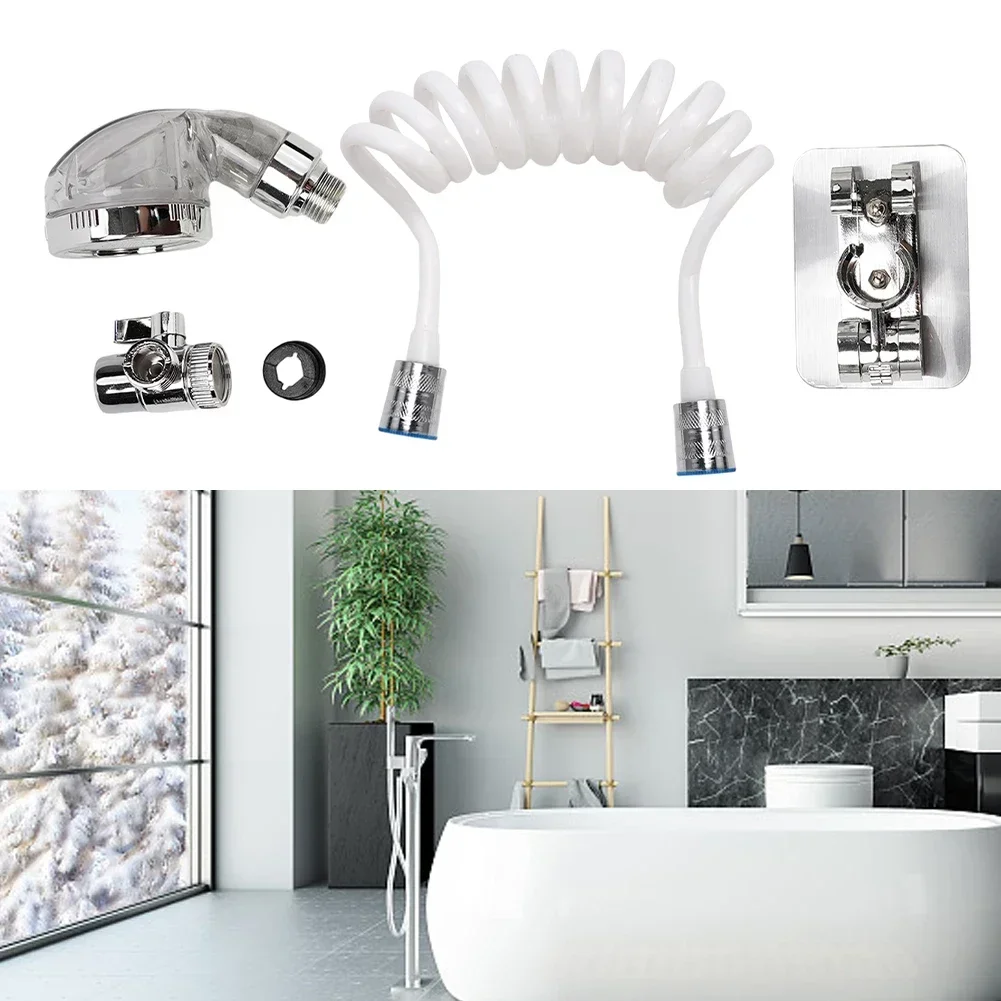 Wall-Mounted Shower Faucet Set Multi-purpose Handheld Shower Bathroom Fixture Wall Mounted ABS Silver Sprayers