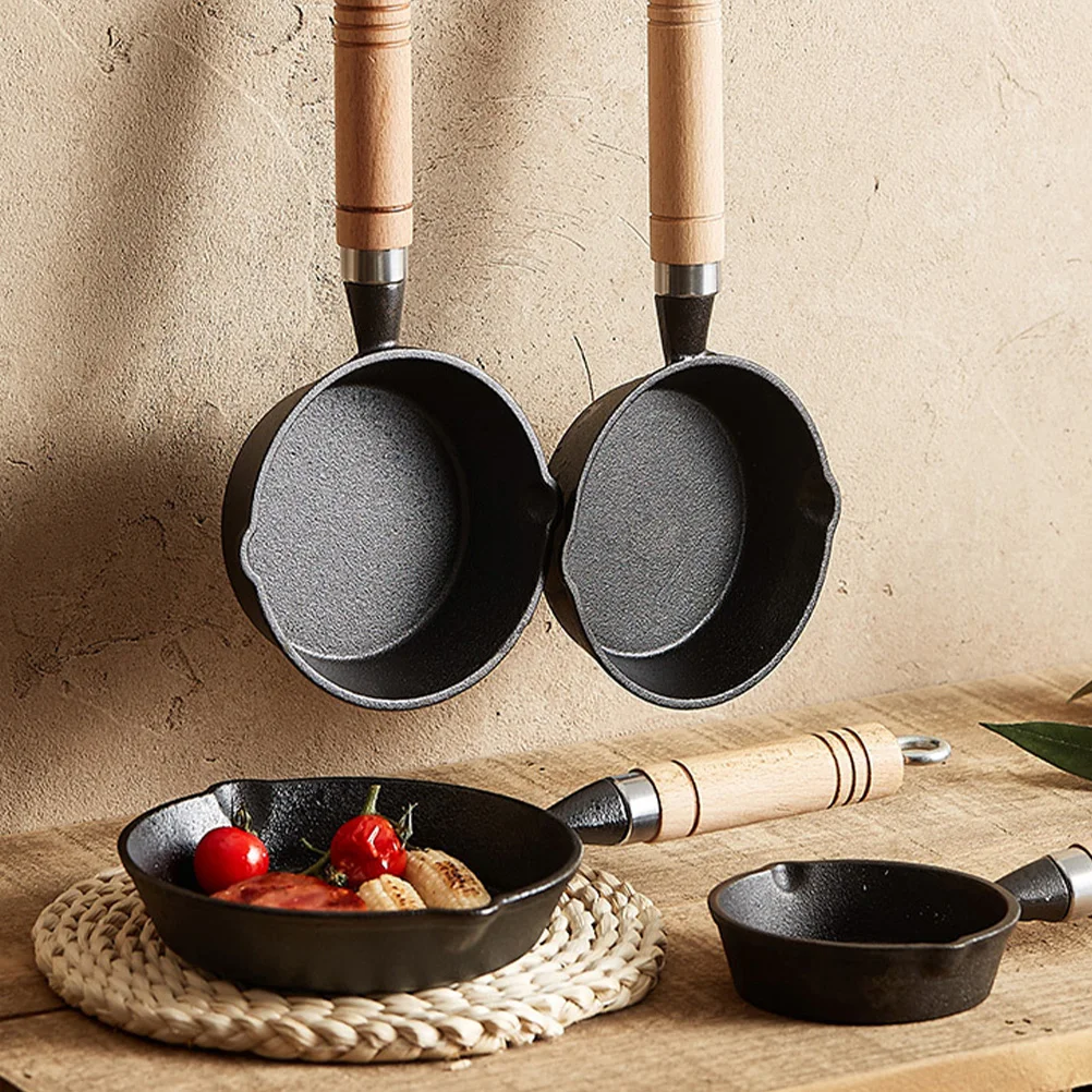 

Mini Cast Frying Pan 13cm Saucepan Spout Small Milk Pot Pot Milk Warm Kitchen Tool Butter Melting Metal Cookware