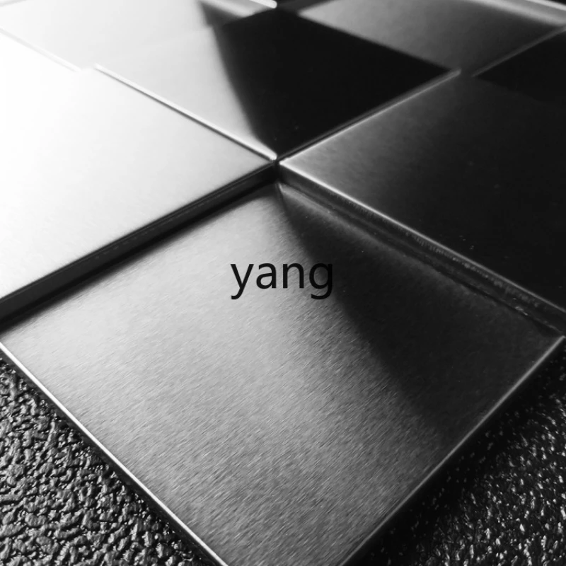 

TGF three-dimensional black brushed stainless steel mosaic tile TV background wall mirror wall tile