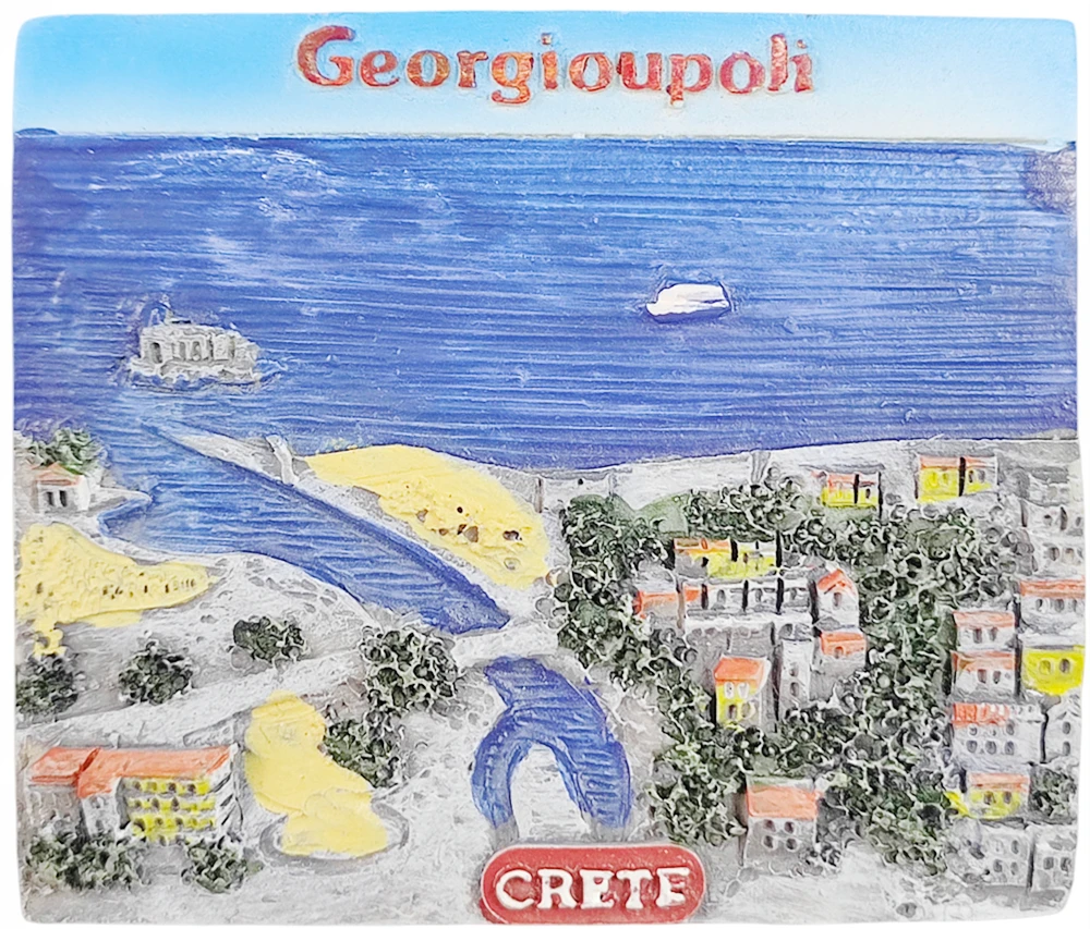 3D Crete Greece Fridge Magnet Souvenir Gift Resin Refrigerator Magnetic Sticker Collection Home Decoration