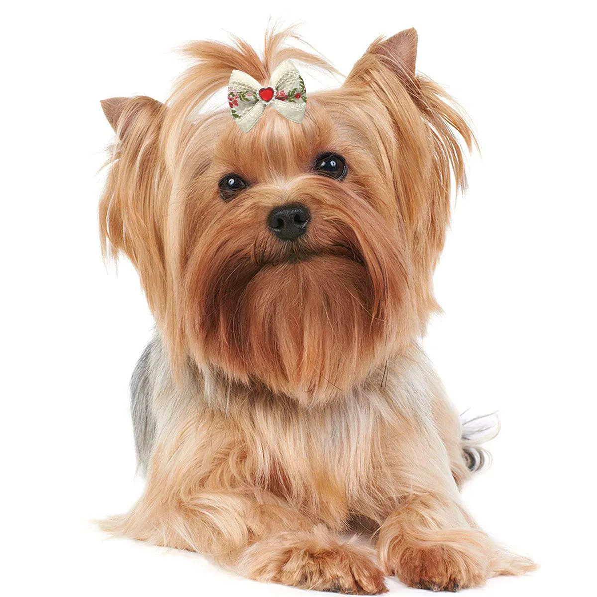 100pcs Cute Dog Hair Bows Dog Topknot Multicoloured Puppy Hair Bows Bright Flower Peals Pet Headwear Grooming Products