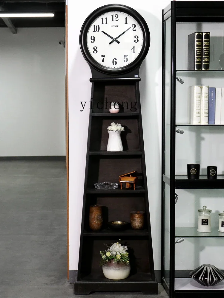 Living Room Solid Wood the Grandfather Clock Simple Standing Grandfather Clock Creative Decorative Storage Clock
