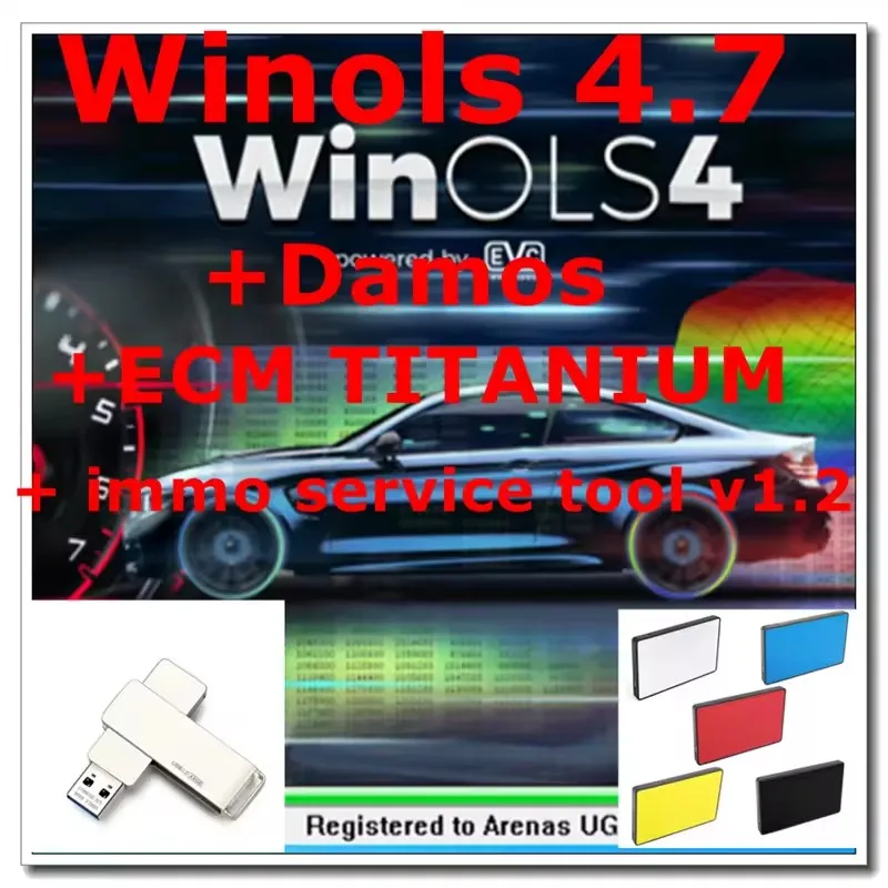 2025 HOT Selling WinOLS 4.7 With Plugins+2021 Damos +ECM TITANIUM+ immo service tool v1.2 All Data Auto Repair Software Winols