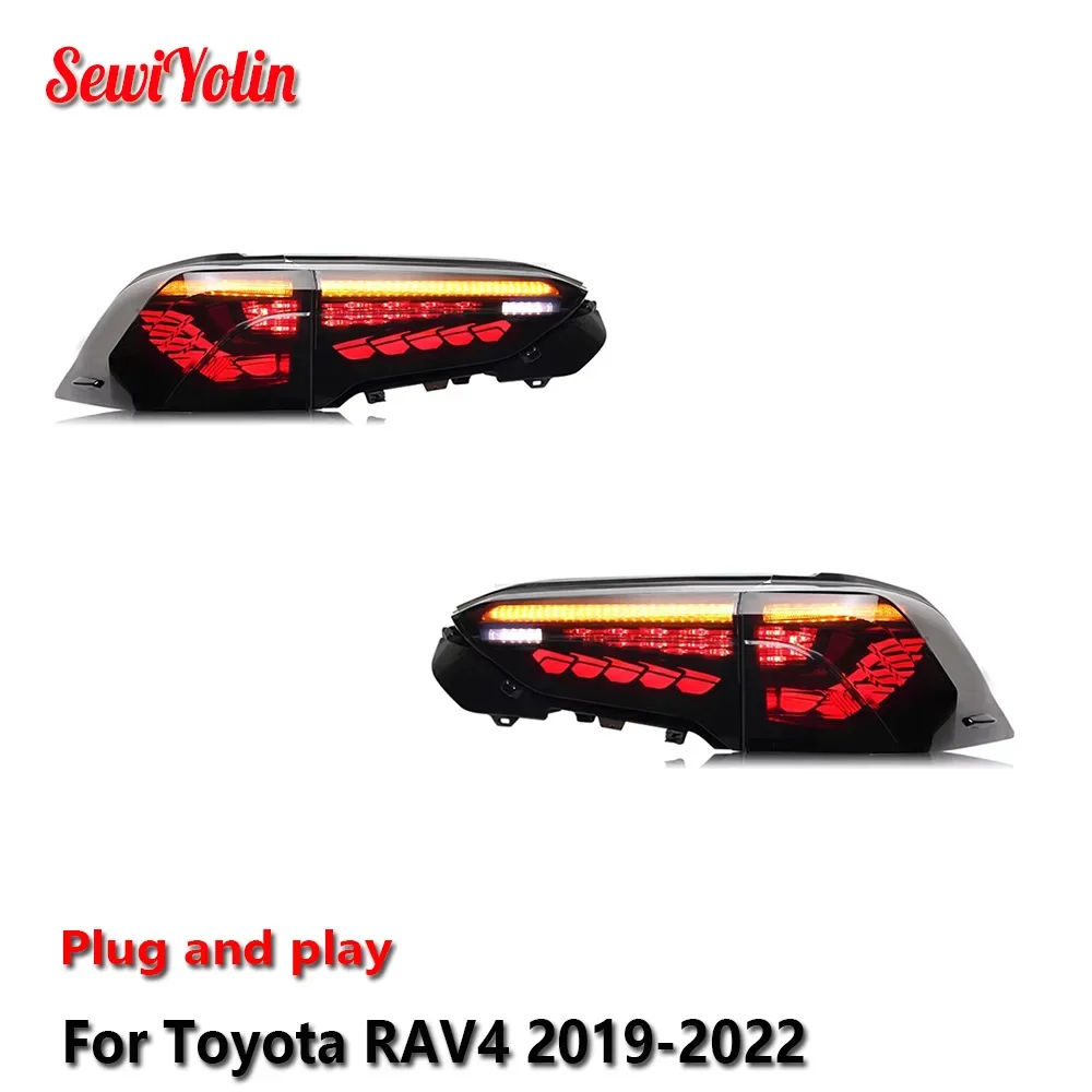 

Car LED Tail Light Accessories For Toyota RAV4 2019-2022 Auto Rear Fog DRL Brake Turn Signal Lamp Plug and Play