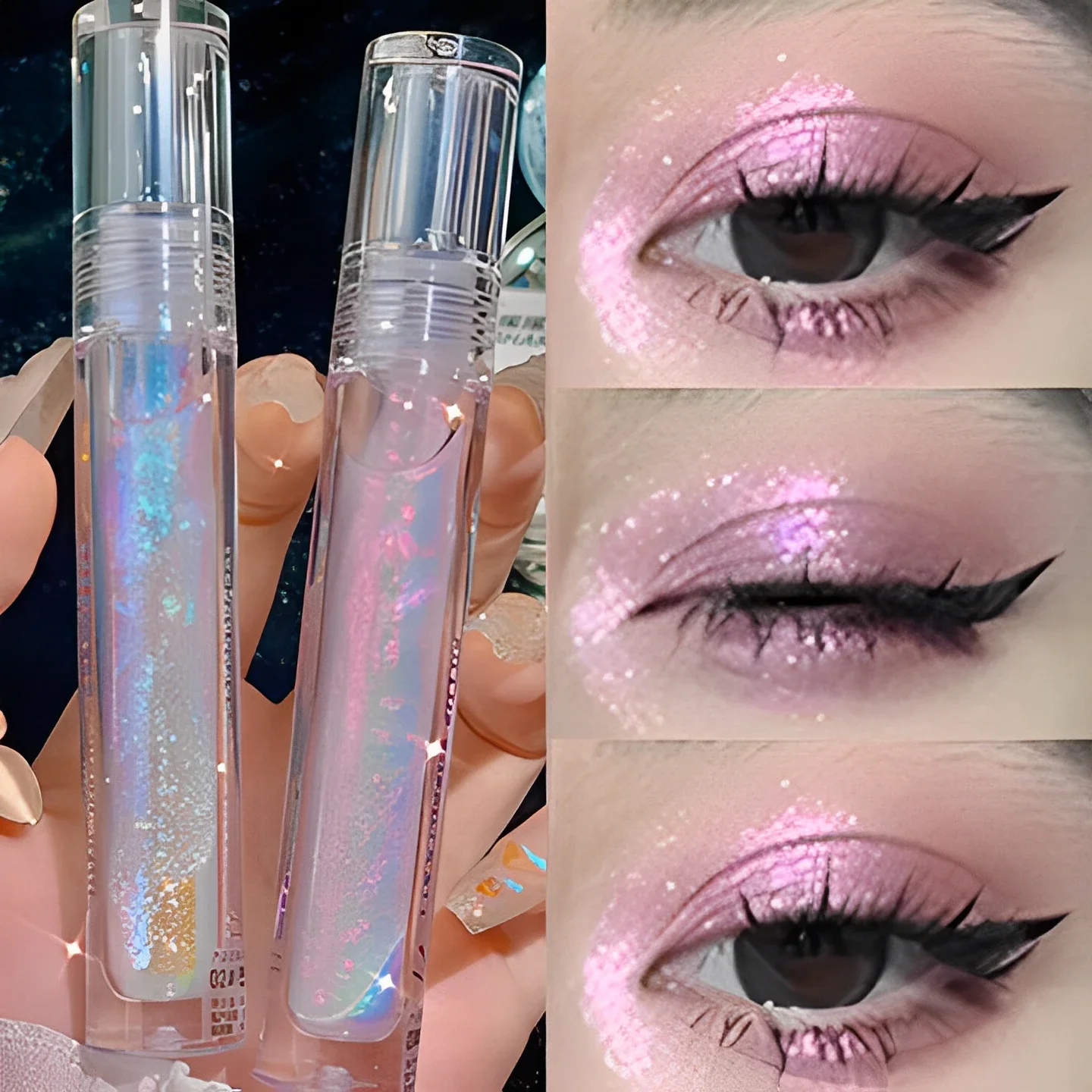 Diamond Glitter Liquid Eyeshadow Highlighter Lying Silkworm Shiny Brighten Makeup Waterproof Long Lasting Women Beauty Cosmetics