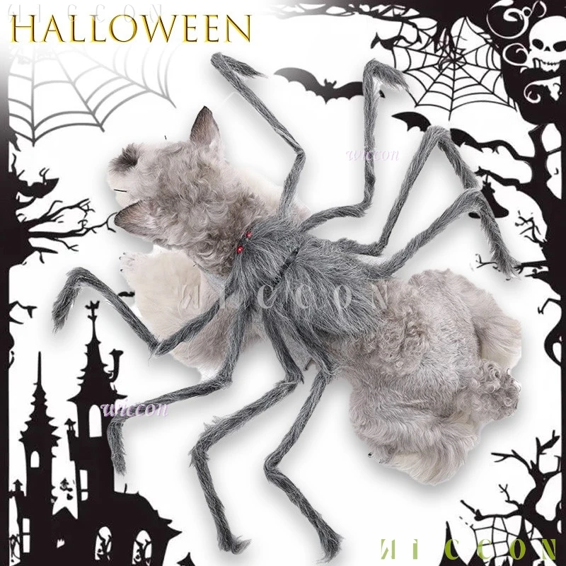 Disfraz de halloween disfraz de araña para mascotas disfraz divertido para perros y gatos Anime Comic Con perro gato disfraz de araña Festival fantasma grande D
