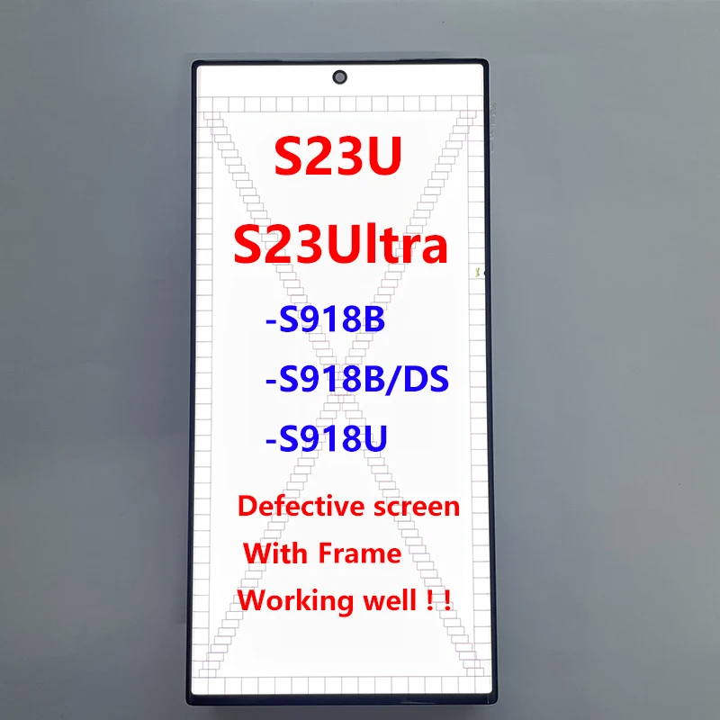 AMOLED 6,8 cala S23 Ultra Dipslay dla Samsung Galaxy S23 Ultra S918B S918B/DS Wyświetlacz Lcd Dotykowy Digitizer z defektem