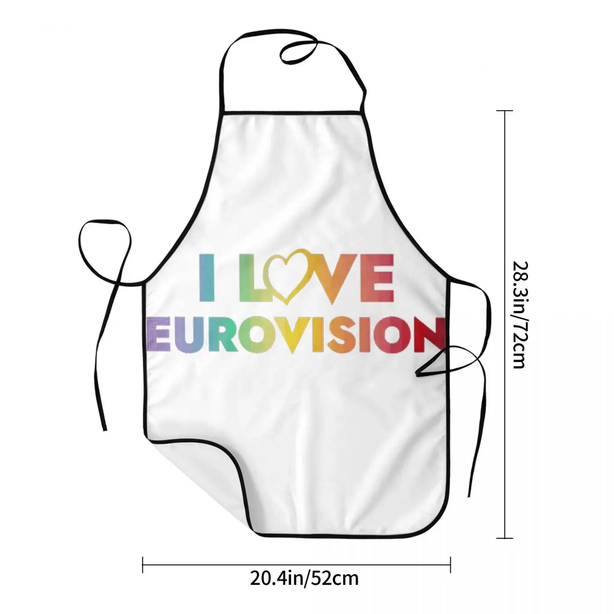 I Love Eurovision - Rainbow Aprons Chef Cooking Baking Tablier Sleeveless Bib Kitchen Cleaning Pinafore for Women Men Painting