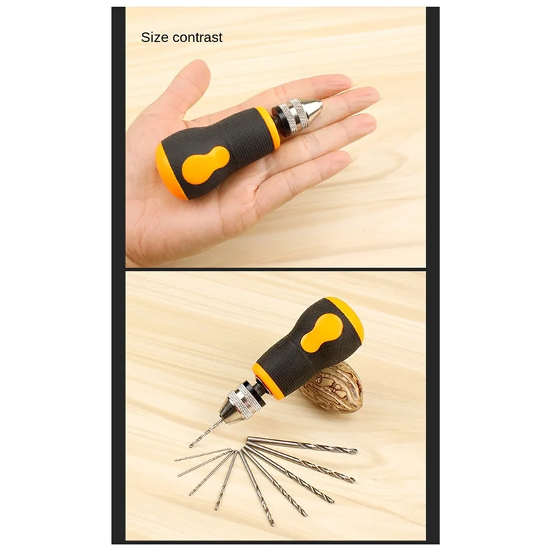 

F-T Small Carrot Heads Hand Twist Drill Hand Twist Drill, Used For Jewelry Craft Woodworking Hand Tools