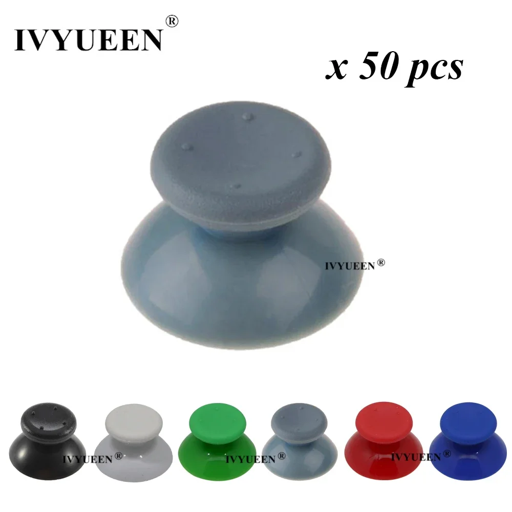 IVYUEEN 50 PCS for Microsoft Xbox 360 Controller Analogue Sticks Thumbsticks Cap Mushroom Head Rocker Joystick Grip Cover White