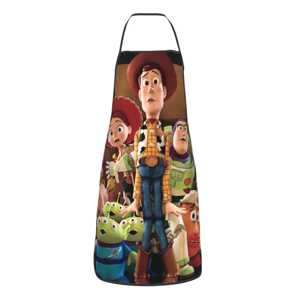 Custom Animated Toy Story Apron Women Men Unisex Bib Cartoon Kitchen Cooking Tablier Cuisine Chef Baking