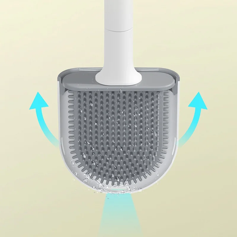1 Stück Silikon-Wandmontierte Toilettenbürste mit Langem Griff - Langlebiges und Leicht zu Reinigendes Badezimmer-Reinigungszubehör für Toilettenhygiene – Detail 7