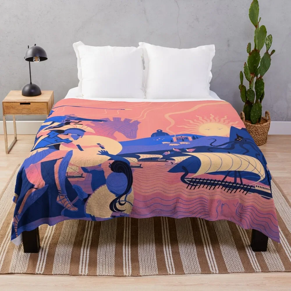 

Homeric Landscape - Summer Throw Blanket Fluffy Shaggy Decorative Beds Sofa Quilt Thermals For Travel Blankets