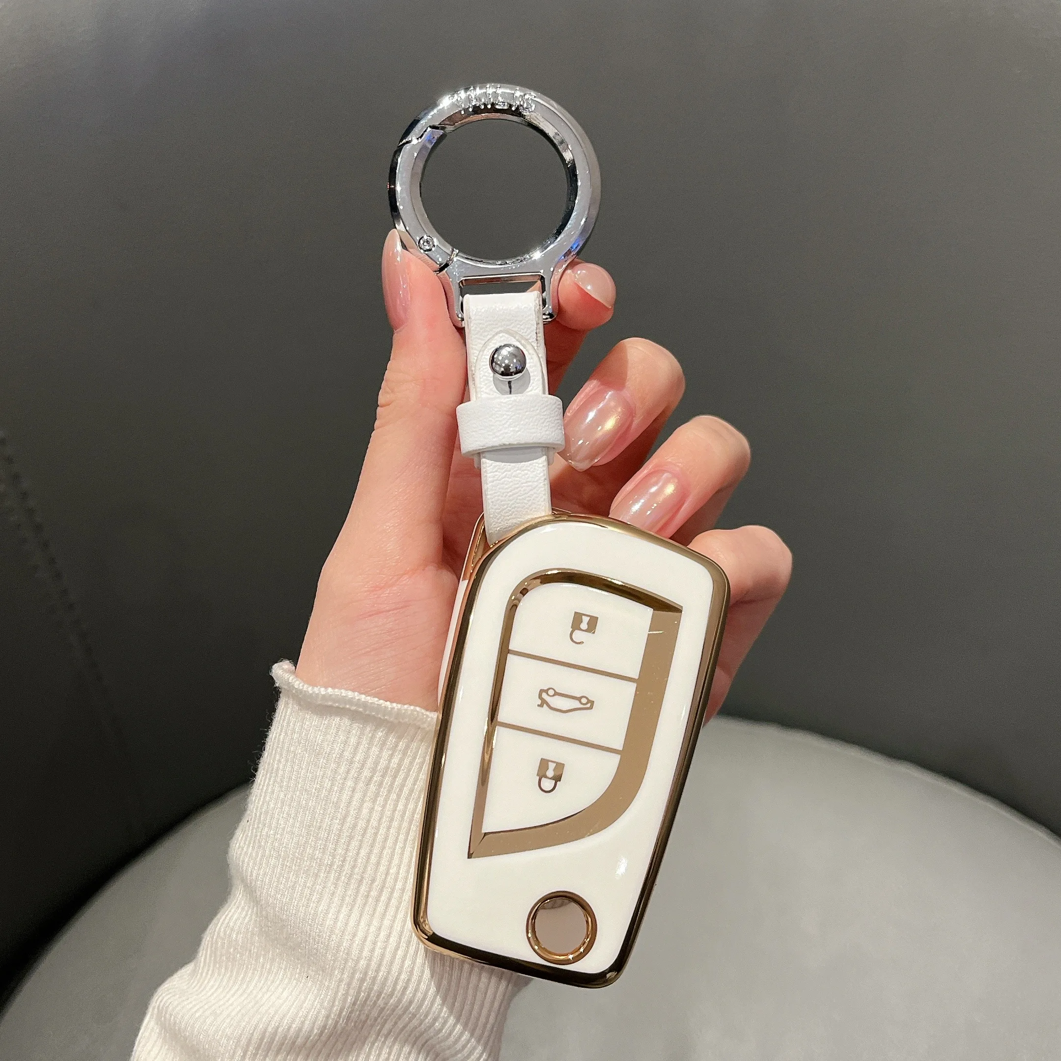 TPU Autoschlüssel-Hülle für Toyota Klappschlüssel Corolla Camry Levin Reiz Highlander RAV4 Rongfang Fernbedienungs-Schlüsselschutz – Detail 1
