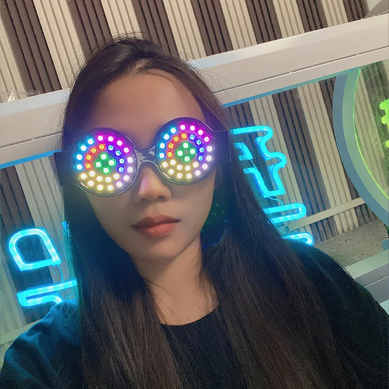 

Internet celebrity color-changing glasses LED dance equipment concert glasses glow color bar Halloween props