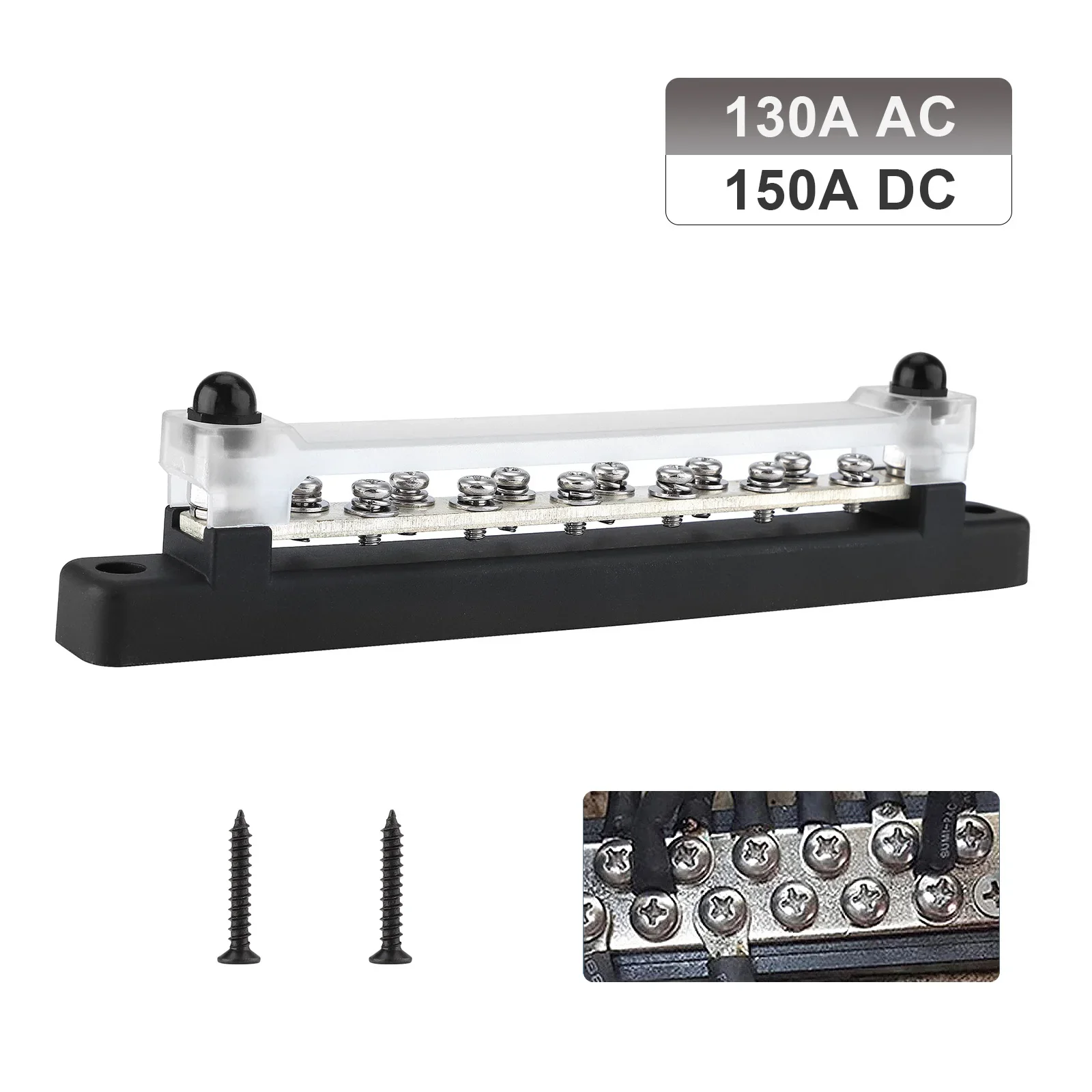 

Dual Row 12 Terminal Bus Bar Kit 12 Way 150A Power Distribution Block Ground Terminal Block for Car Boat Trailer RV wholesale