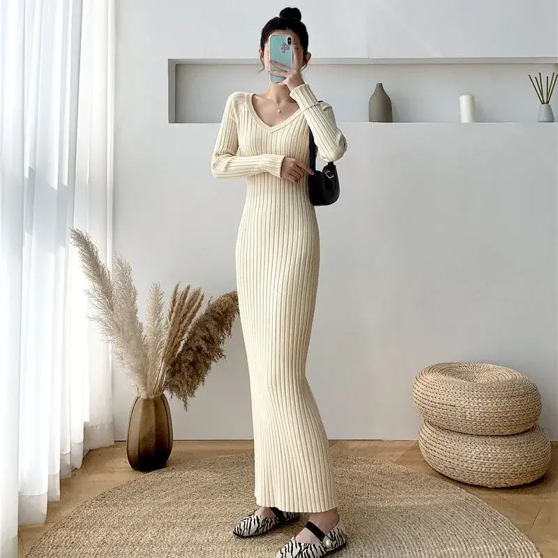 Crochet Dresses for Women Korean Style Bodycon Trendy Woman Knitted Dress Hot Outfits Designer Sensual Sexy G Xxl Retro On Sales