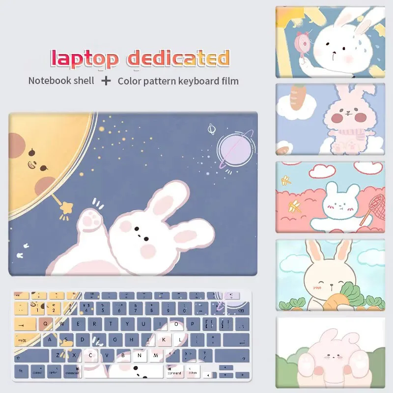 DIY Cartoon Laptop Case & Keyboard Cover Set for MacBook Air 13 Pro 13 15 16 A2337 A2179 A2338 M1 A2442 Hard Shell Protective Sl