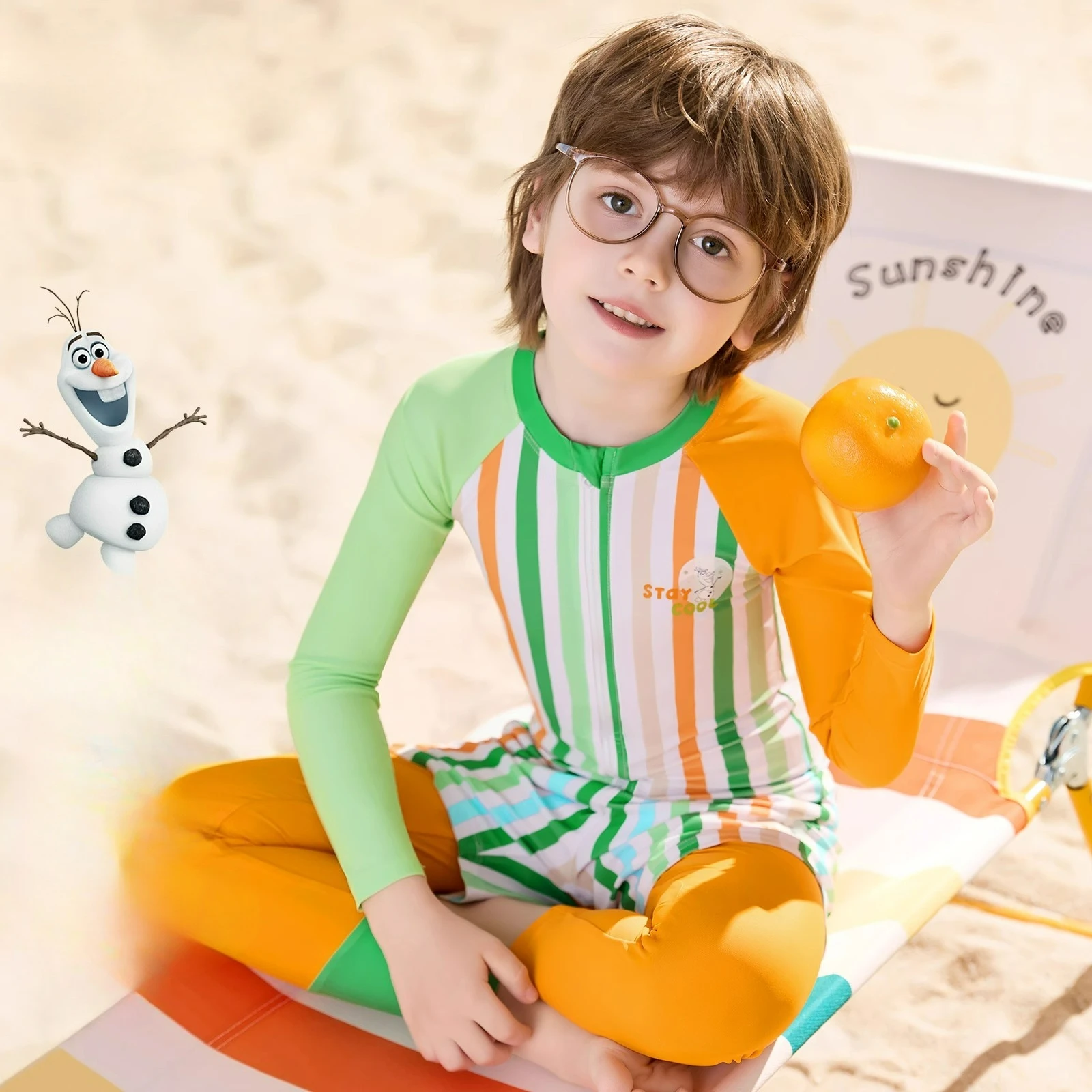 

Новый комплект детского купальника-рашгарда из трех предметов 2026 года: легкий, дышащий, мягкий, приятный для кожи, с длинными рукавами, раздельный, для плавания