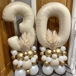 50pcs 32inch Number Foil Balloons Happy Birthday Party Decorations Kids Adult Boy Girl 10 14 15 18 25 30 35 40 50 60 70 Year Old